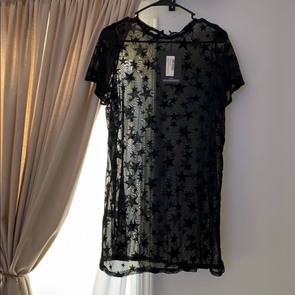 Black Sheer Mesh T-Shitt